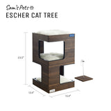 Escher Cat Tree 23.5'' In Dark Walnut