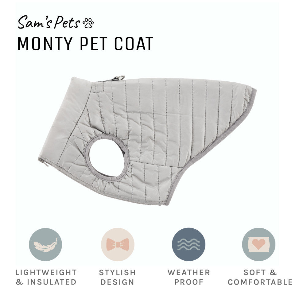 Monty Puffer Jacket In Silver / Size:Large