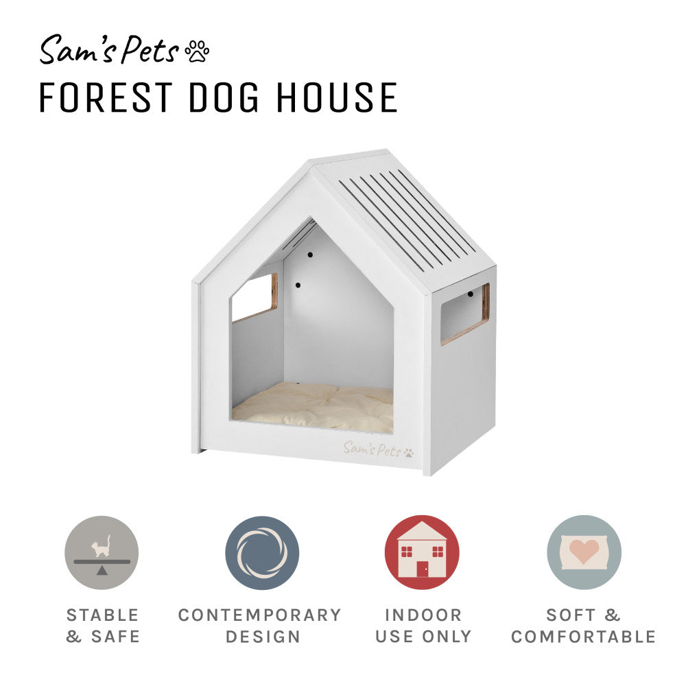Forest 23'' Dog House In White Oak – Sam's Pets LLC