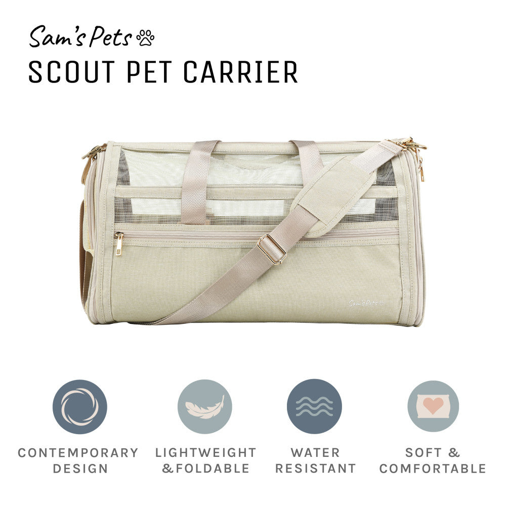 Scout 19'' Dog & Cat Carrier Bag Beige – Sam's Pets LLC