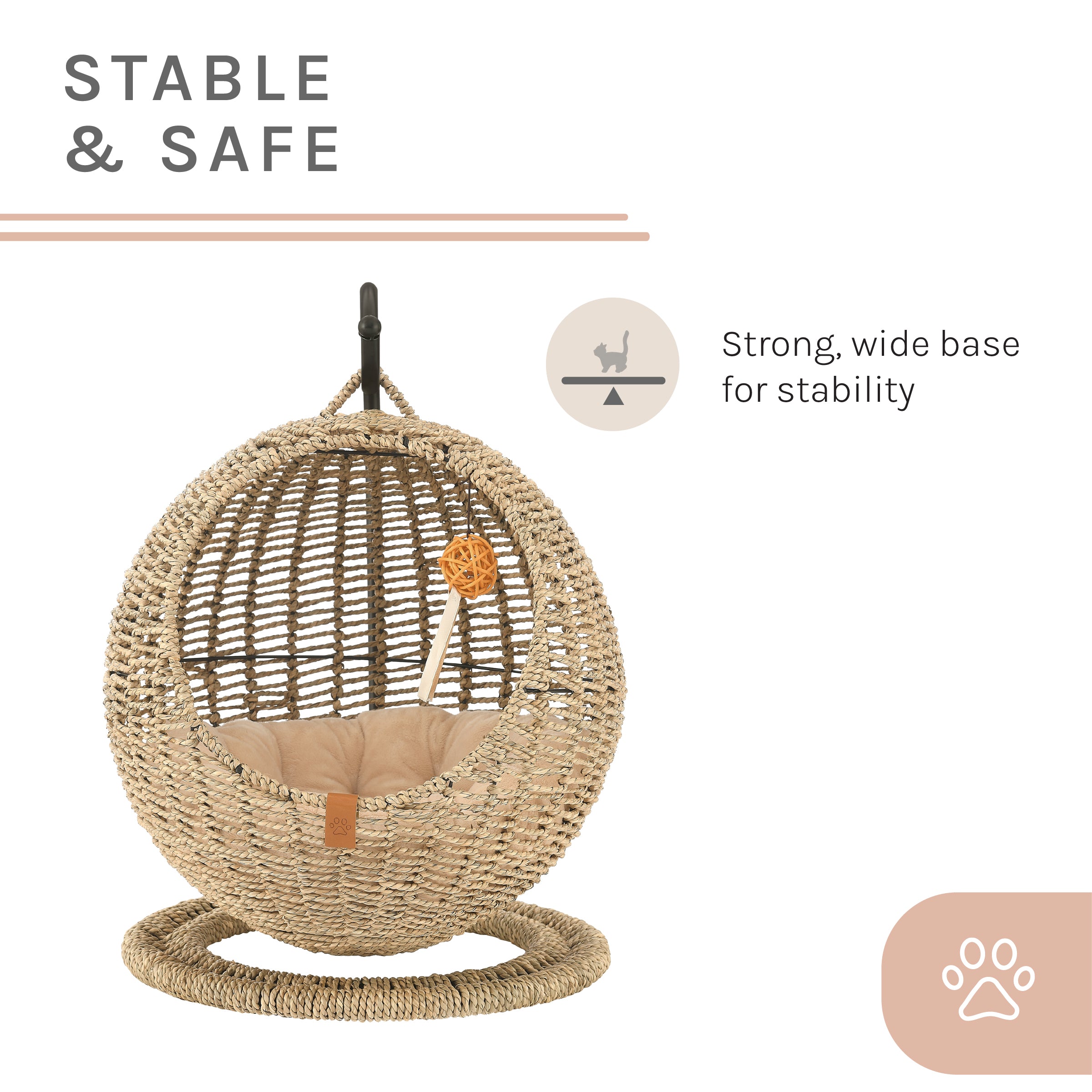 Sam's Pets Nala Hanging Egg Cat Condo In Beige