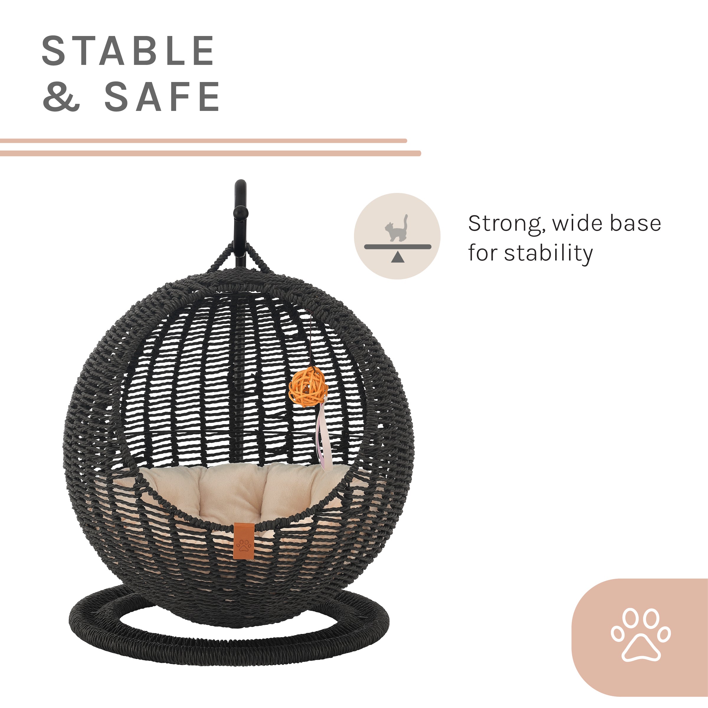 Sam's Pets Nala Hanging Egg Cat Condo In Black