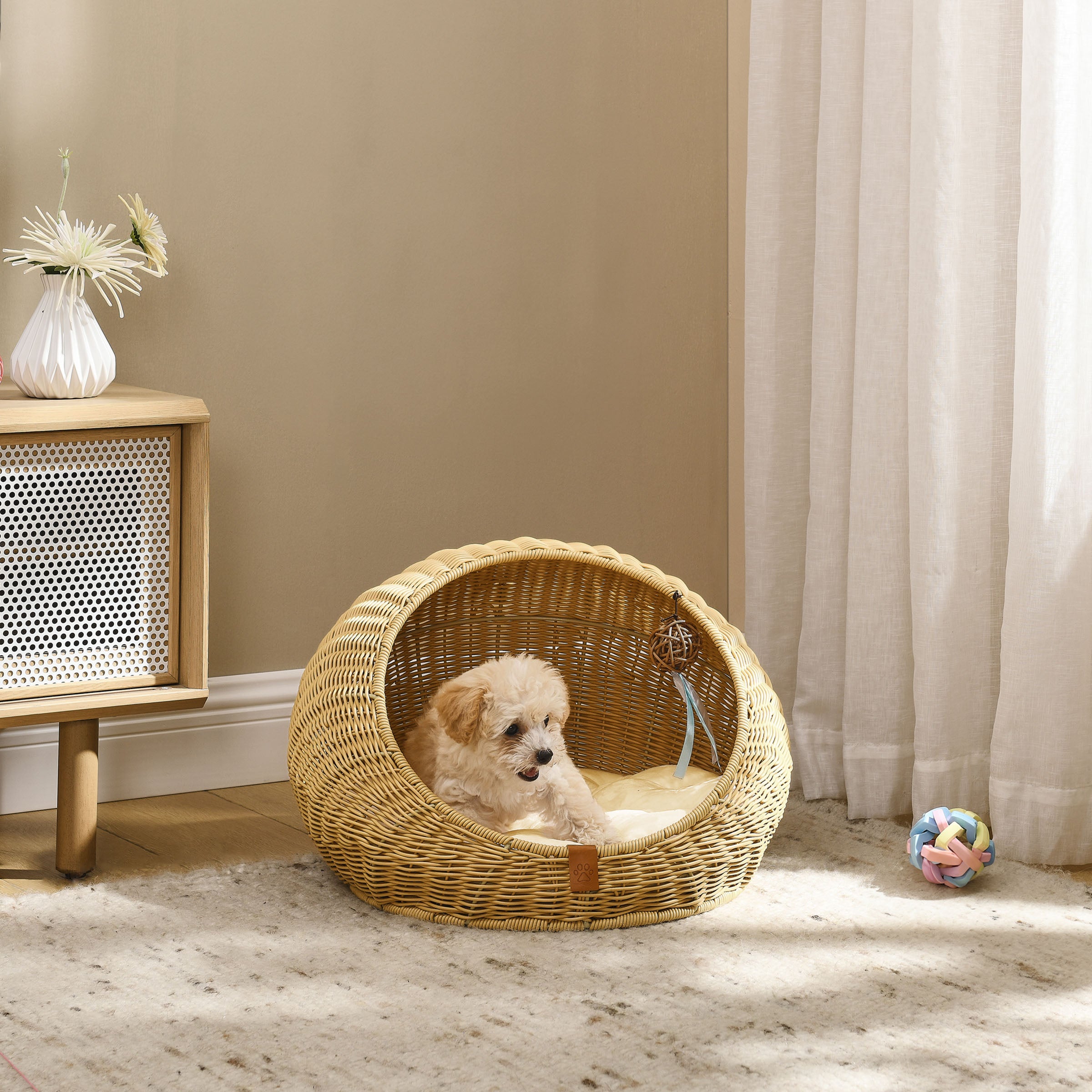 Sam's Pets Nala 20'' Dog/Cat Bed in Beige