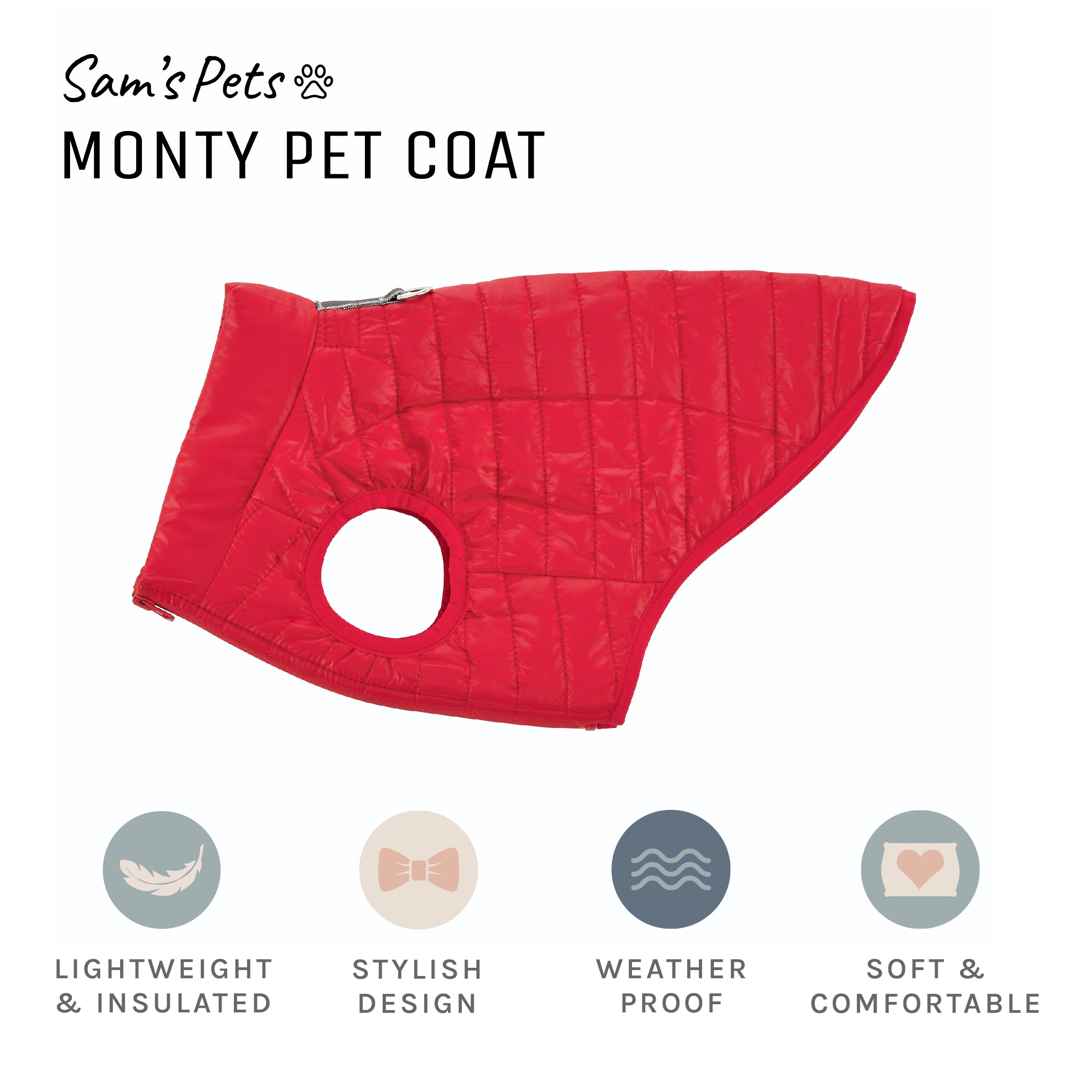 Monty Puffer Jacket In Red / Size:Medium