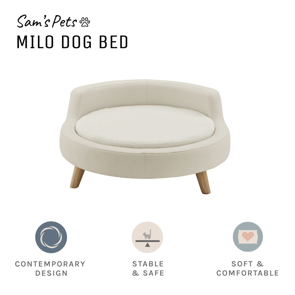 Milo 31'' Dog Bed In Ivory