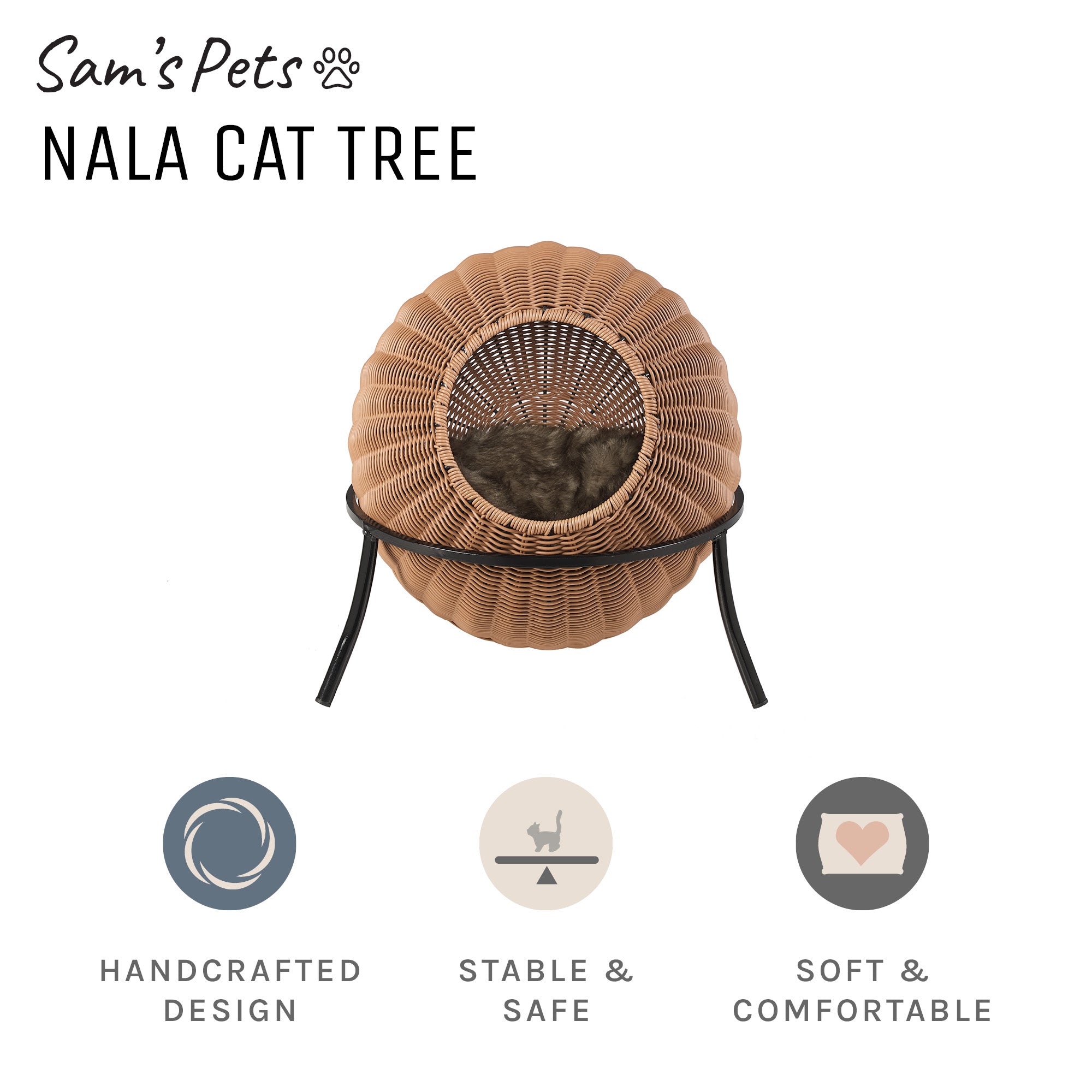 Nala Brown Wicker Cat Condo
