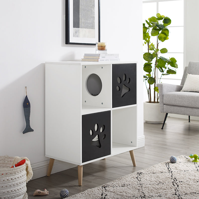 Convertible® 37" Black and White Cat Tree End-Table Shelf