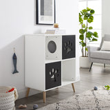 Convertible® 37" Black and White Cat Tree End-Table Shelf