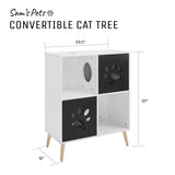 Convertible® 37" Black and White Cat Tree End-Table Shelf
