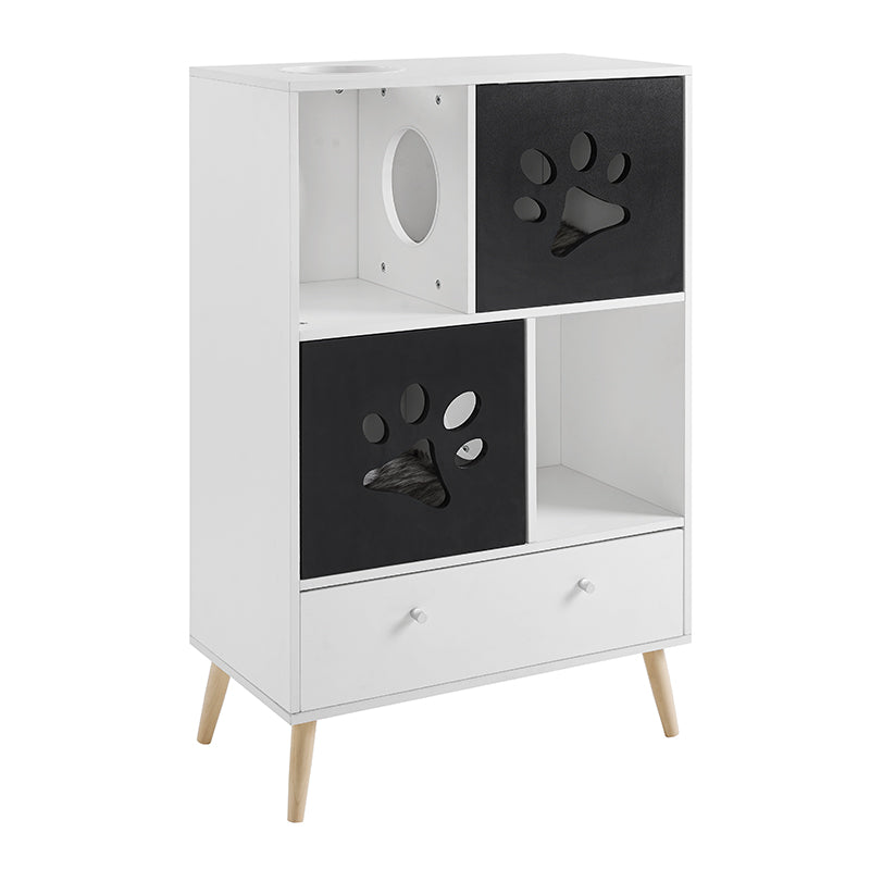 Black and White Cat Tree End Table