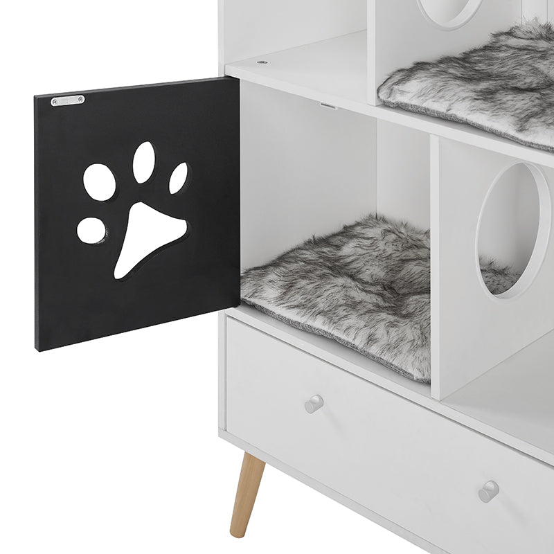Black and White Cat Tree End Table