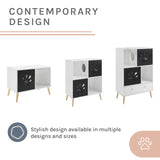 Convertible® 45" Black and White Cat Tree Shelf with Drawer