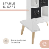 Convertible® 45" Black and White Cat Tree Shelf with Drawer