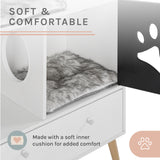 Convertible® 45" Black and White Cat Tree Shelf with Drawer