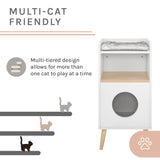 Becky 32" White Cat Tree Bookshelf