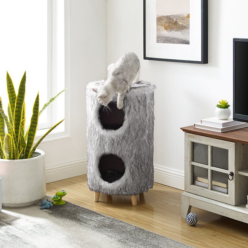 Cat Tree Cylinder Gray Pufak 27"