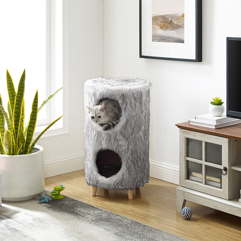 Cat Tree Cylinder Gray Pufak 27"