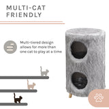 Cat Tree Cylinder  Gray Pufak 27"
