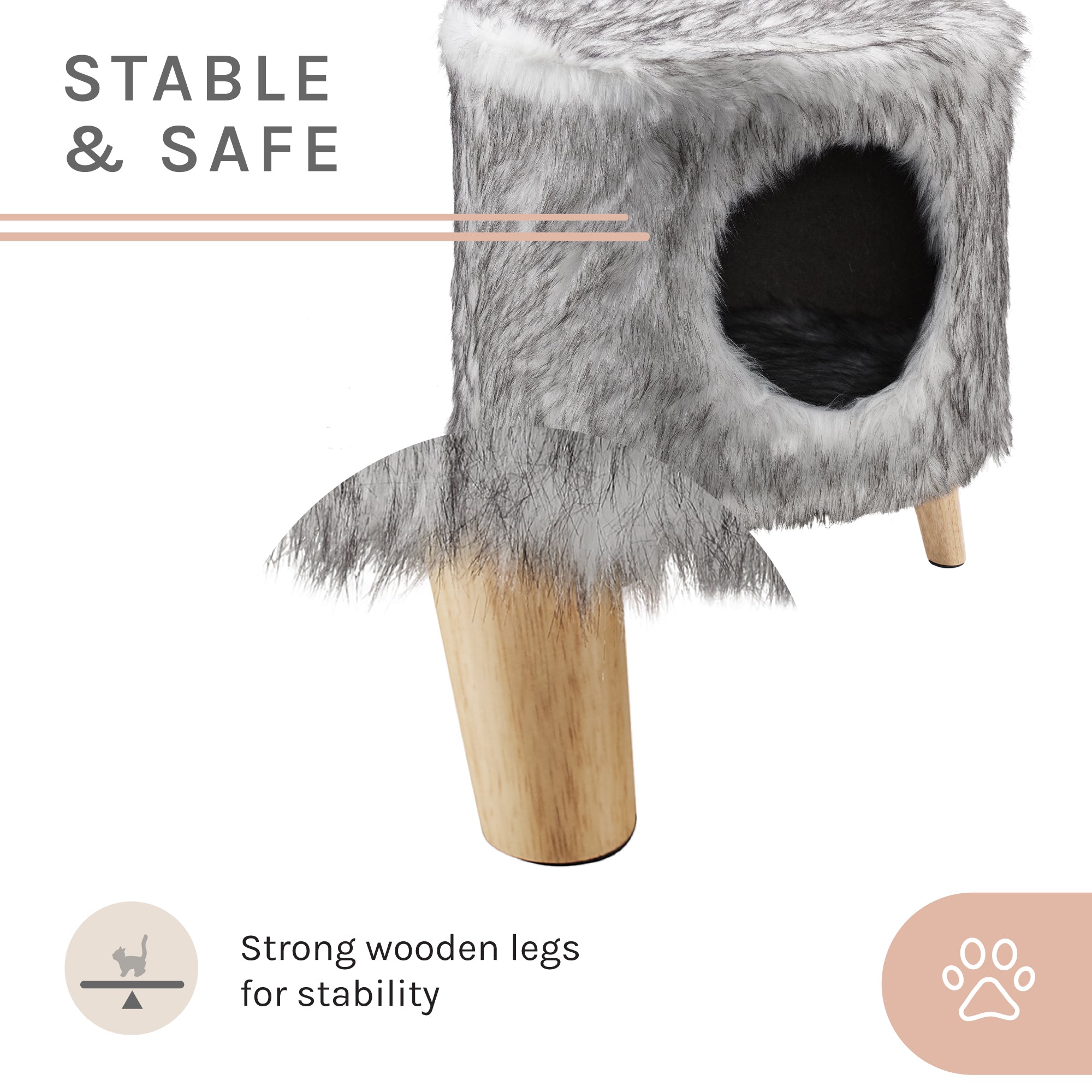 Pufak 16" Gray Cat Tree Cylinder