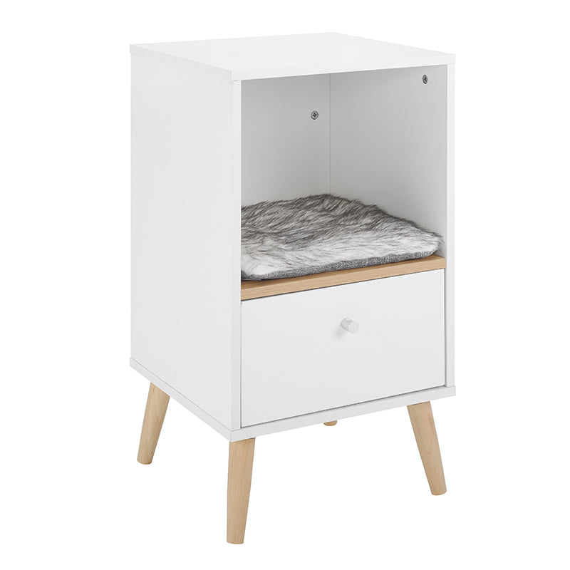 White Cat Tree with Drawer