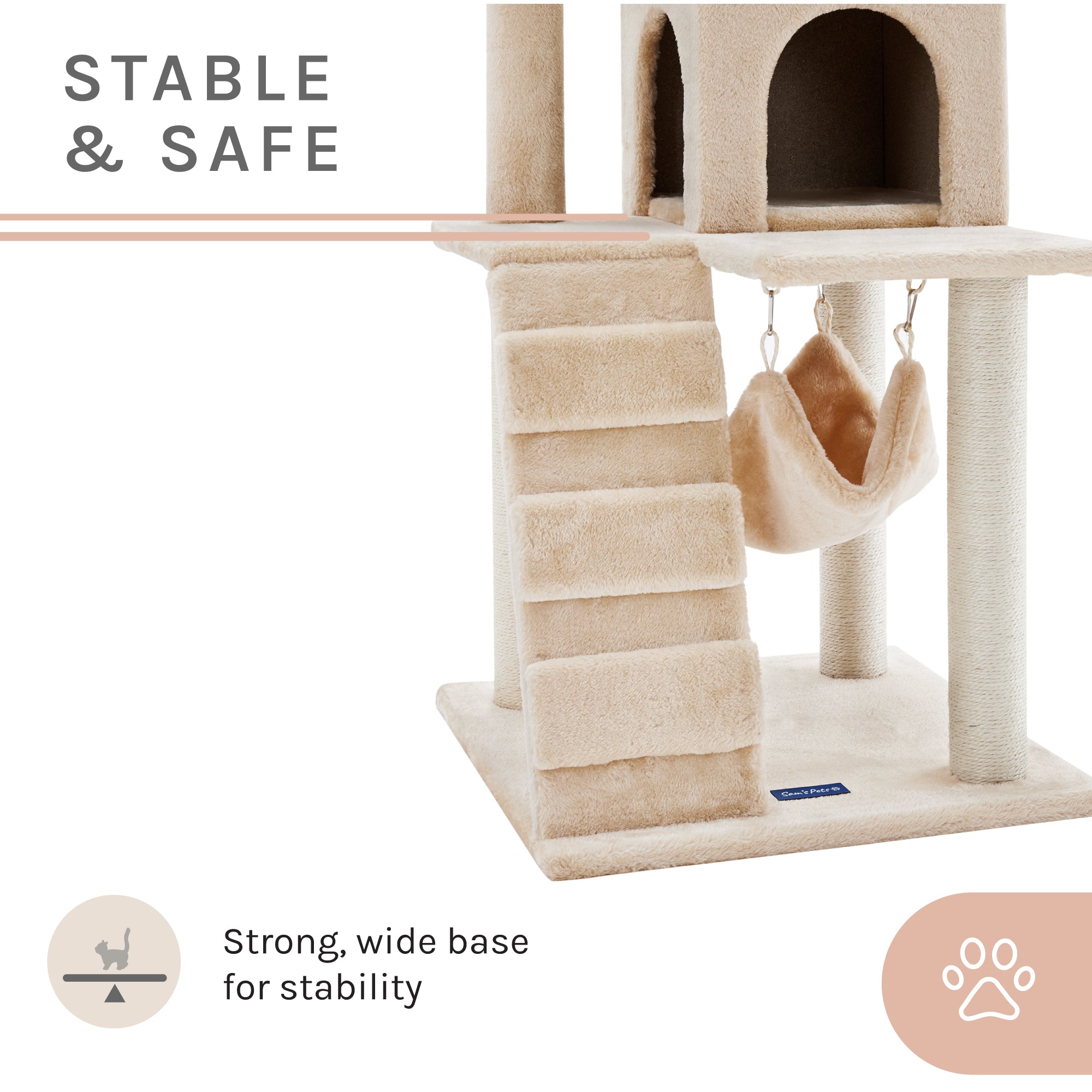 Double Decker 51" Cream Cat Tree