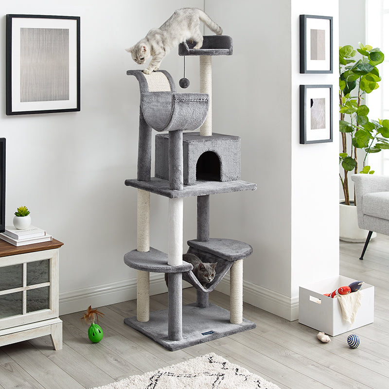 Submarine 60" Gray Hard Box Cat Tree