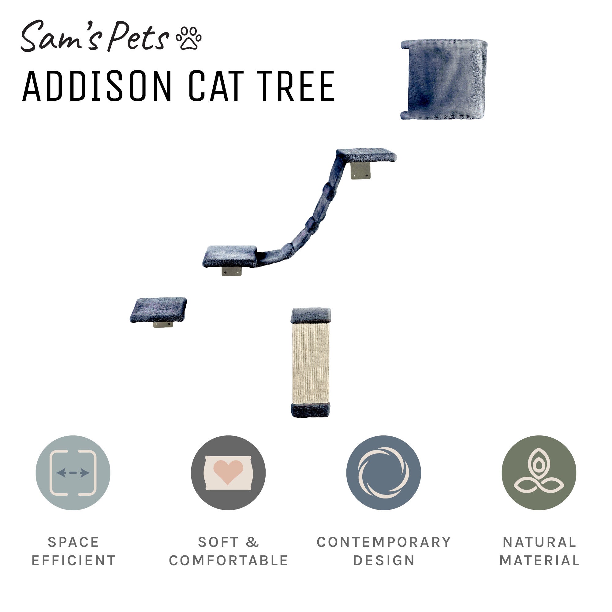Addison Wall Climber Cat Tree in Gray