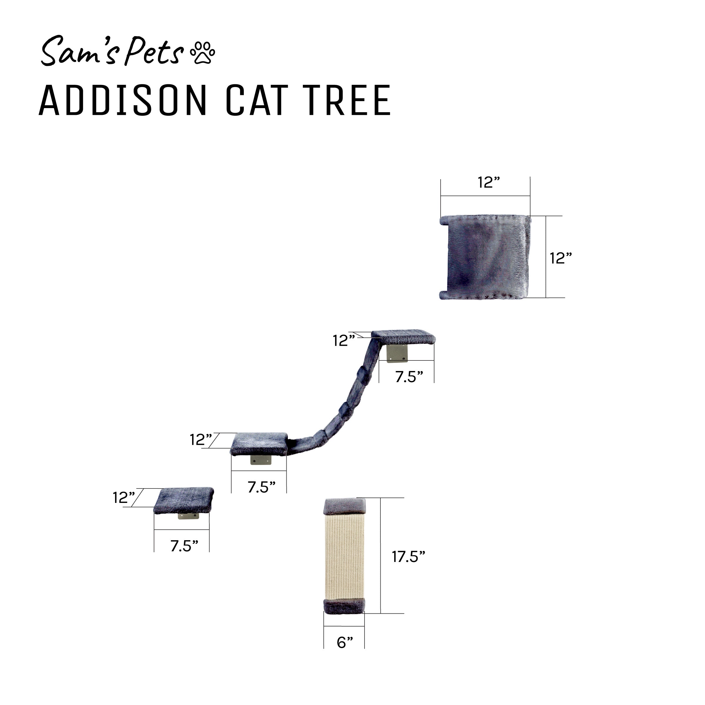 Addison Wall Climber Cat Tree in Gray
