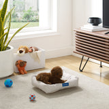 Arlo® Small Brown Plaid Bolster Dog Bed