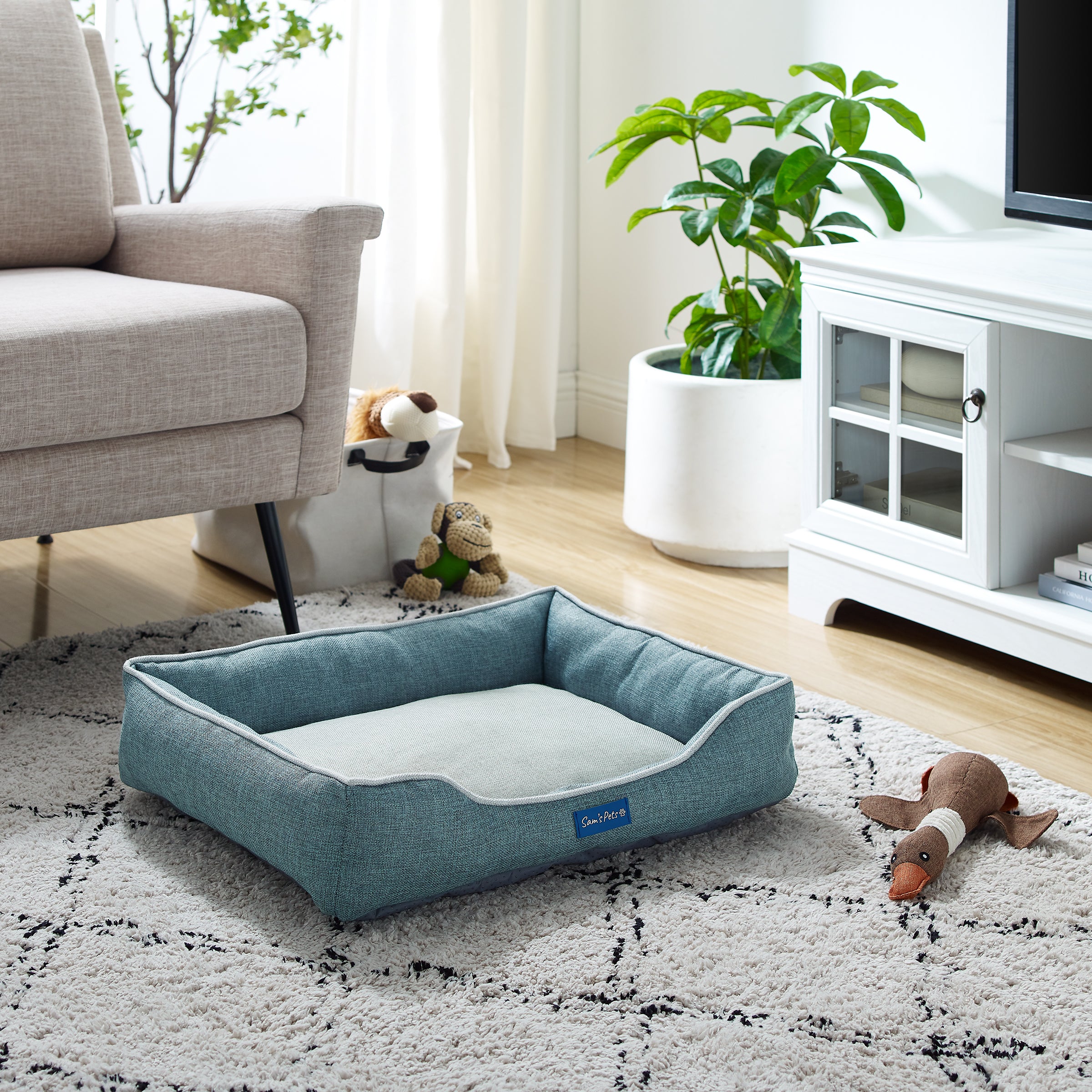 Arthur Small Teal Dog Bed