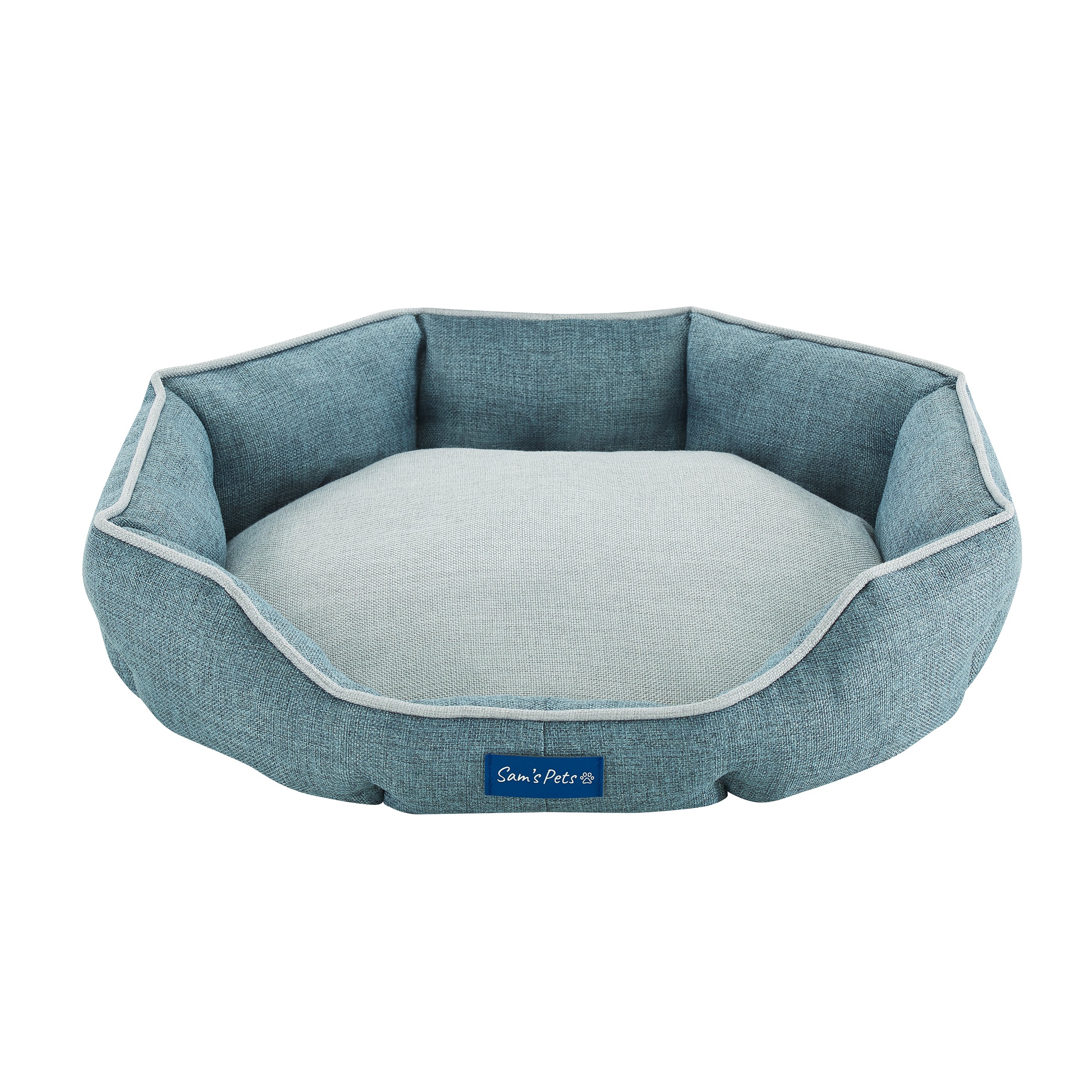 Arthur Medium Teal Hexagon Dog Bed