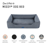 Missy® Large Navy Blue Rectangular Dog Bed