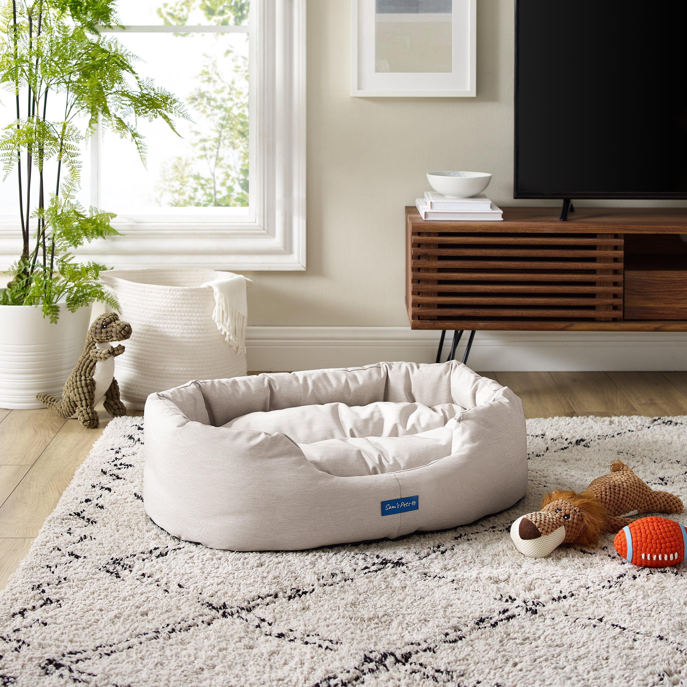 Missy® Small Beige Round Dog Bed