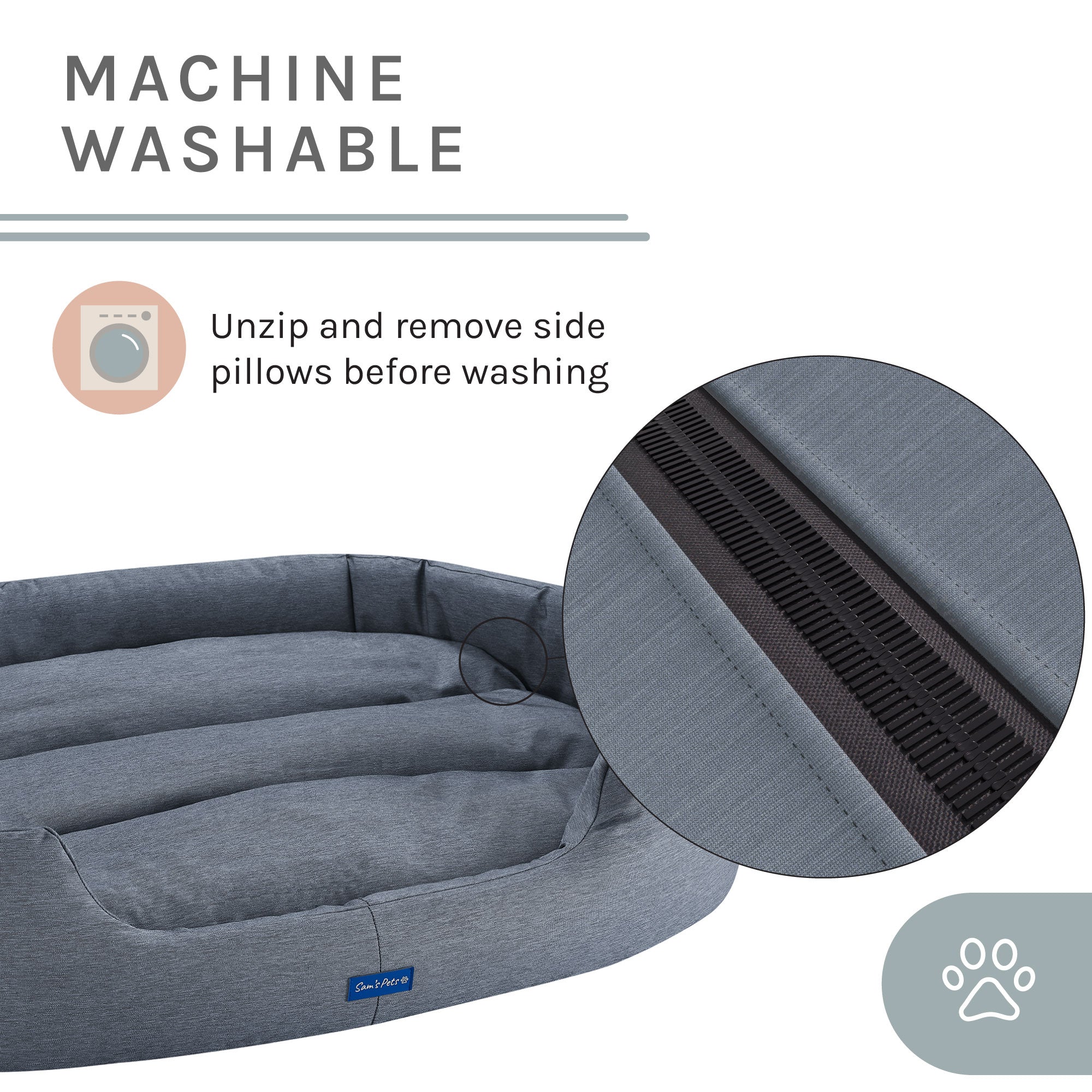 Missy® Large Navy Blue Round Dog Bed
