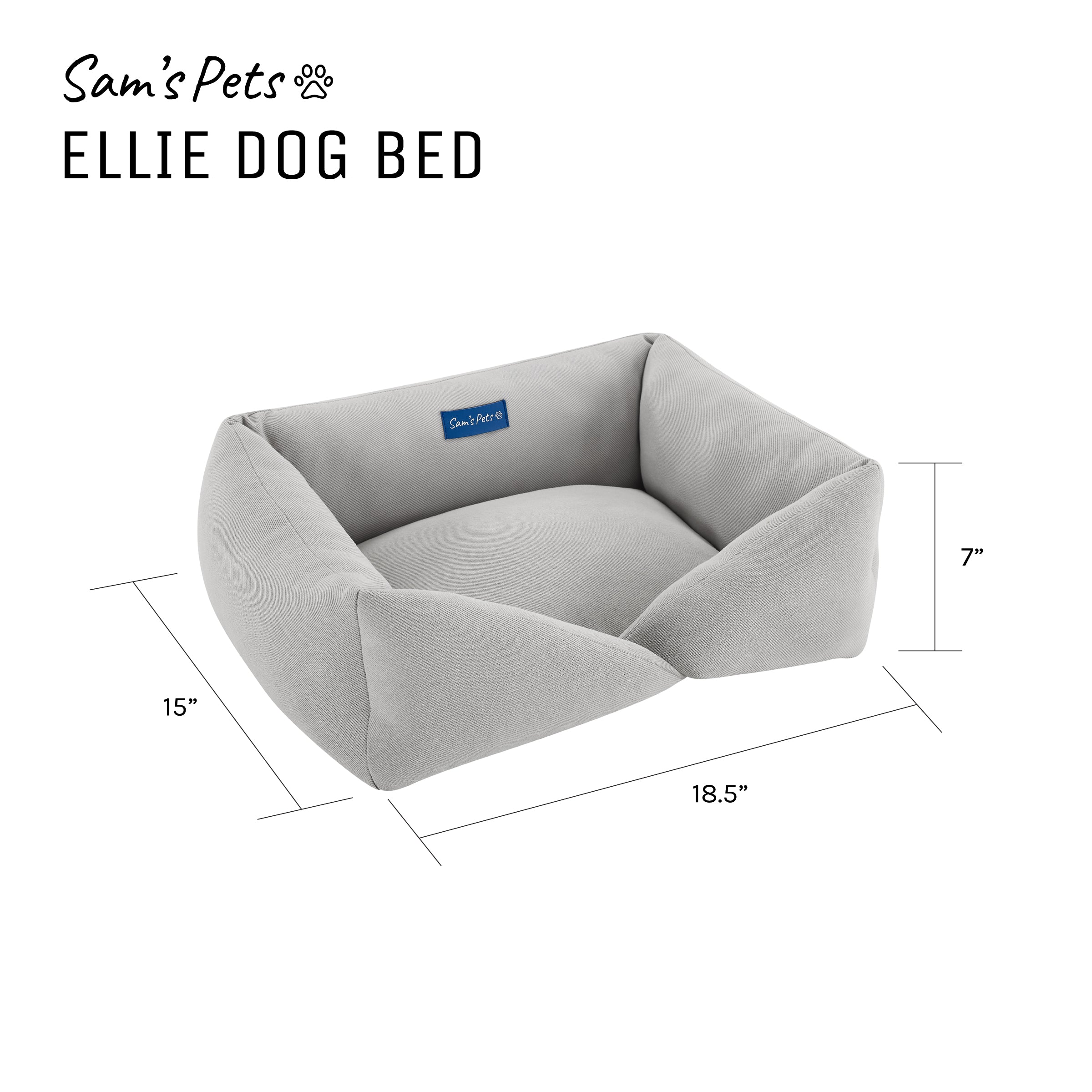 Ellie Small Gray Dog Bed