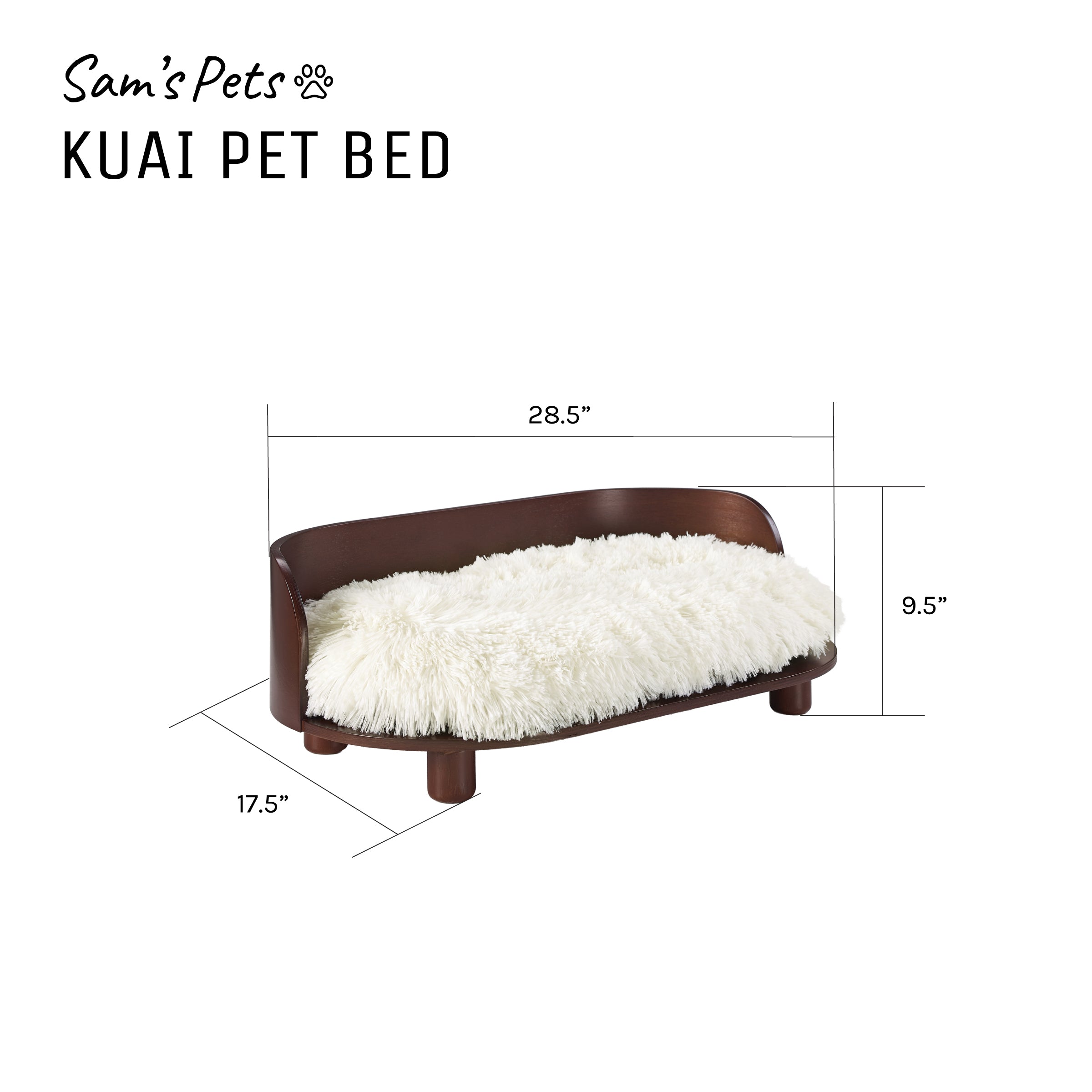 Kuai Cat Bed Bent Wood Medium Dark Brown