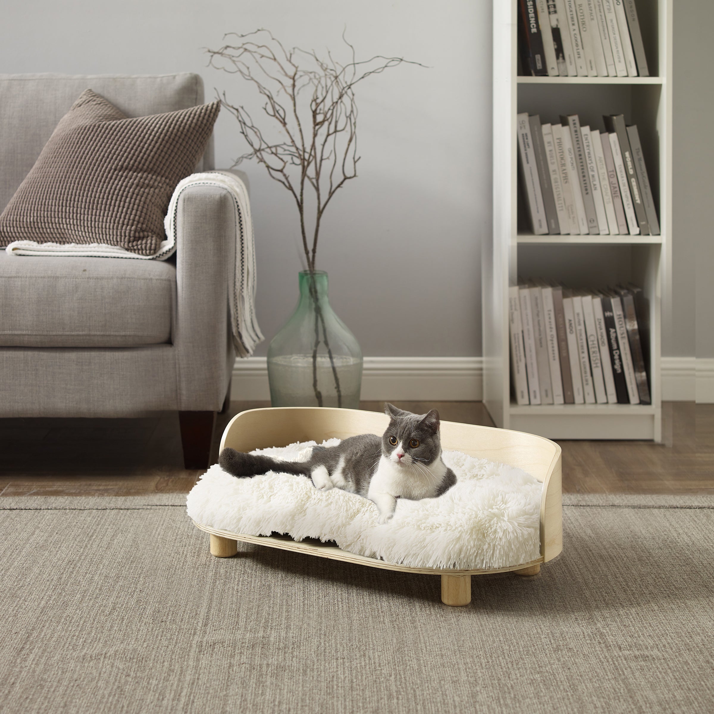 Kuai Cat Bed Bent Wood Medium Light Brown