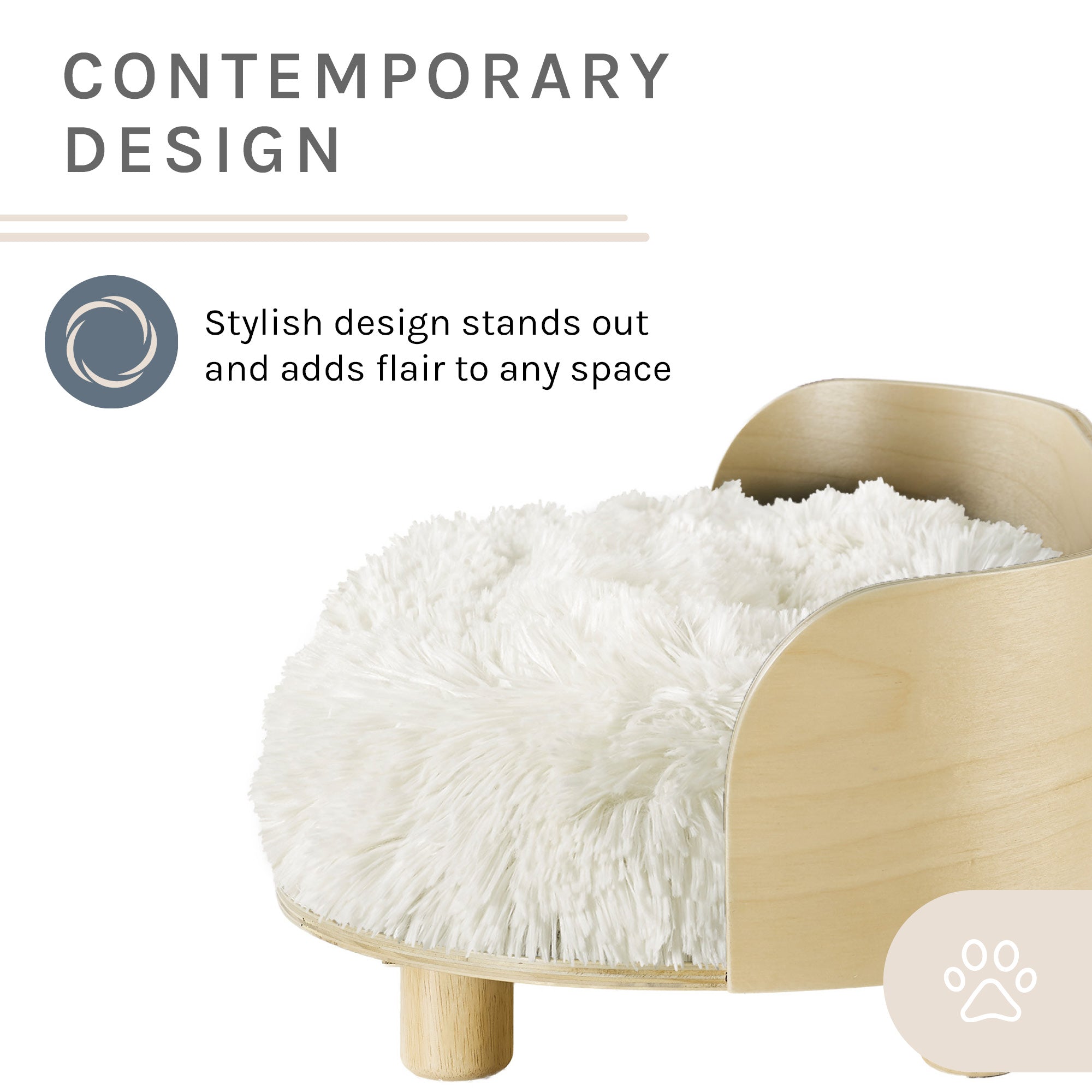Kuai Dog Bed Bent Wood Medium Light Brown