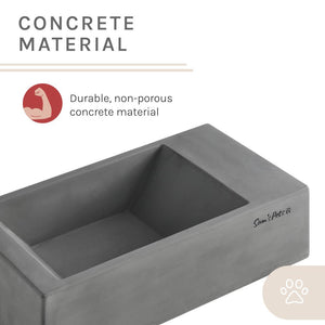 Sam's Pets Concrete Duke Pet Bowl 13'' In Dark Grey