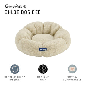 Chloe 19.68'' Cuddler Dog Bed In Beige