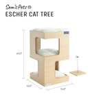 Escher Cat Tree 23.5'' In White Oak