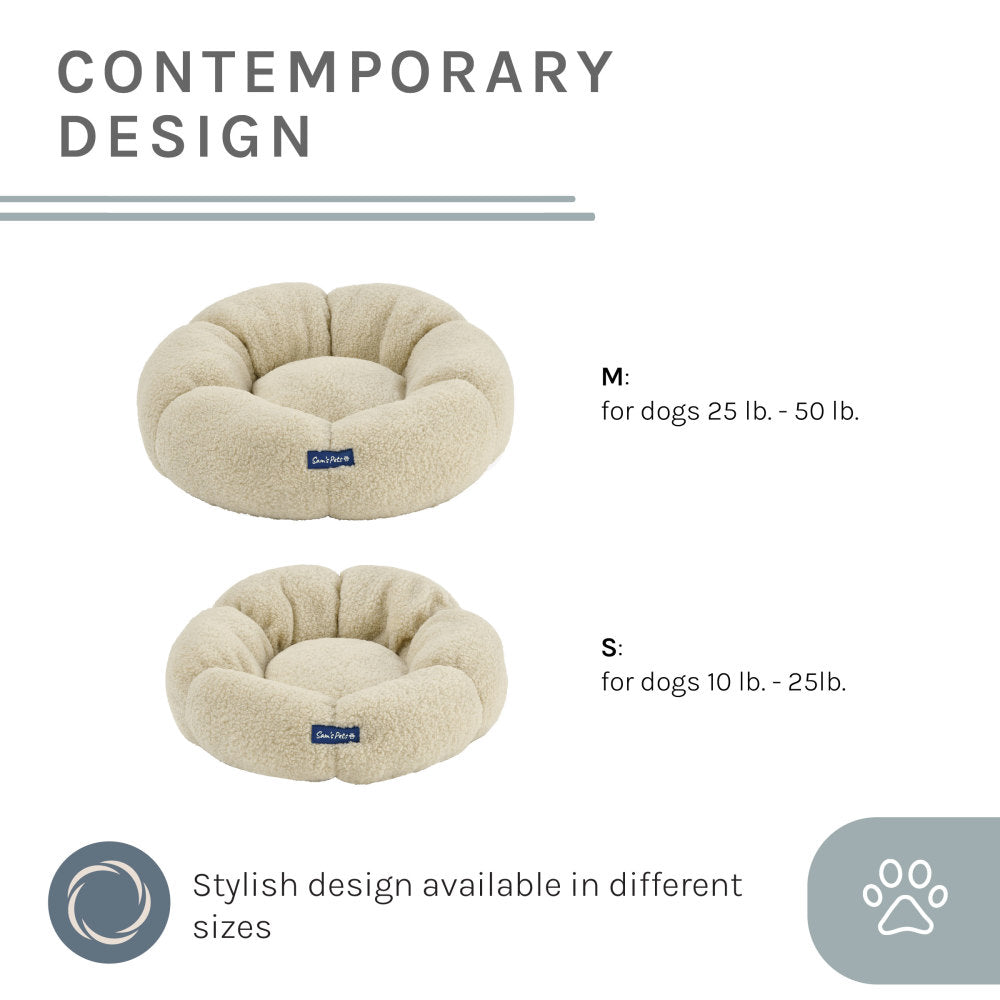 Chloe 19.68'' Cuddler Dog Bed In Beige