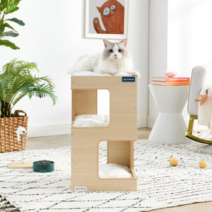 Escher Cat Tree 23.5'' In White Oak