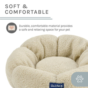 Chloe 19.68'' Cuddler Dog Bed In Beige