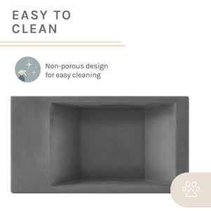 Sam's Pets Concrete Duke Pet Bowl 13'' In Dark Grey