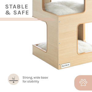 Escher Cat Tree 23.5'' In White Oak