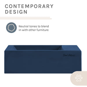 Sam's Pets Concrete Duke Pet Bowl 13'' In Navy Blue