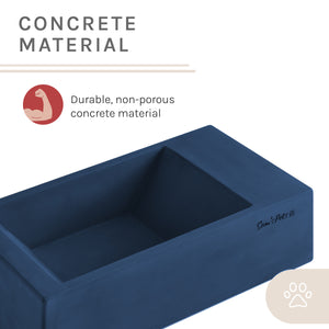Sam's Pets Concrete Duke Pet Bowl 13'' In Navy Blue