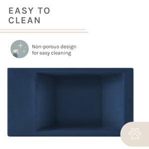 Sam's Pets Concrete Duke Pet Bowl 13'' In Navy Blue