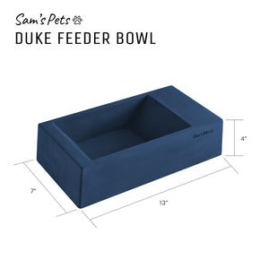 Sam's Pets Concrete Duke Pet Bowl 13'' In Navy Blue